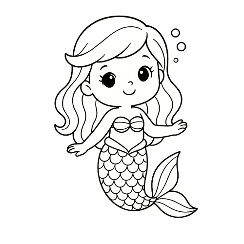 18+ Tranh tô màu nàng tiên cá 2025 cực đáng yêu bé rất thích