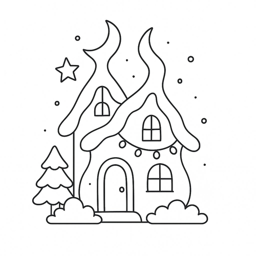 Tô màu ngôi nhà búp bê cho bé đẹp 2025 tải PDF