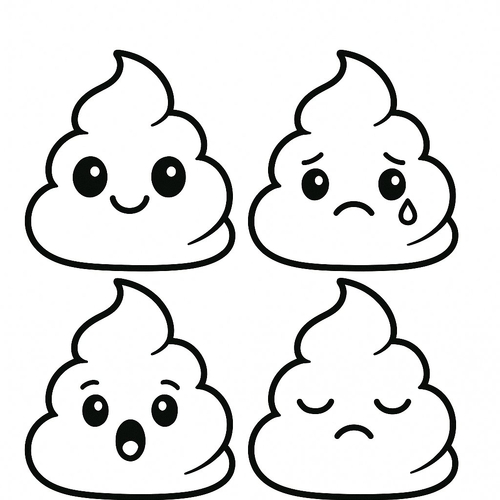 Tranh tô màu cục cứt cho bé 2025 - PDF tải nhanh