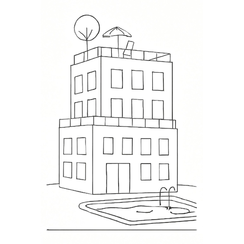 Tô màu nhà cao tầng cho bé 2025 - Hình PDF