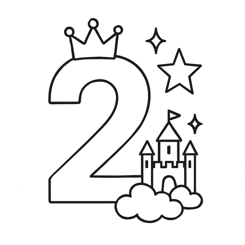 Tranh tô màu số 2 cho bé 2025 | Tải PDF miễn phí