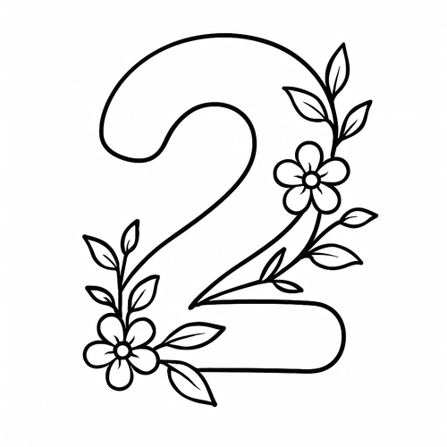 Tranh tô màu số 2 cho bé 2025 | Tải PDF miễn phí