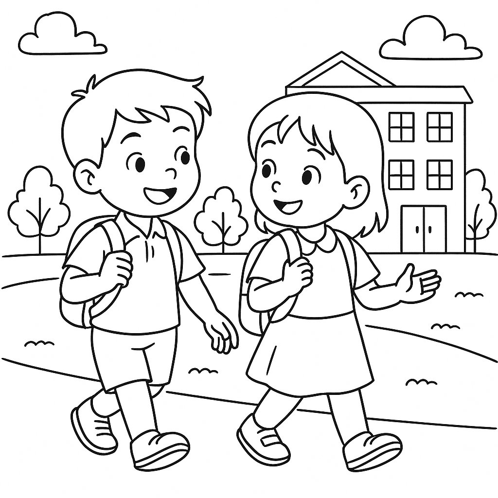 Bé Cùng Bạn Đến Trường