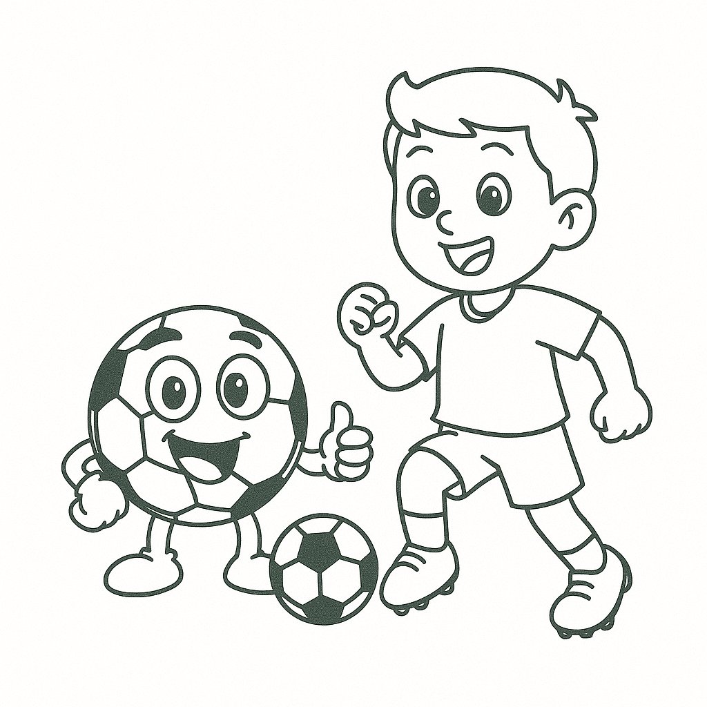 Tranh tô màu bóng đá cho bé 2025