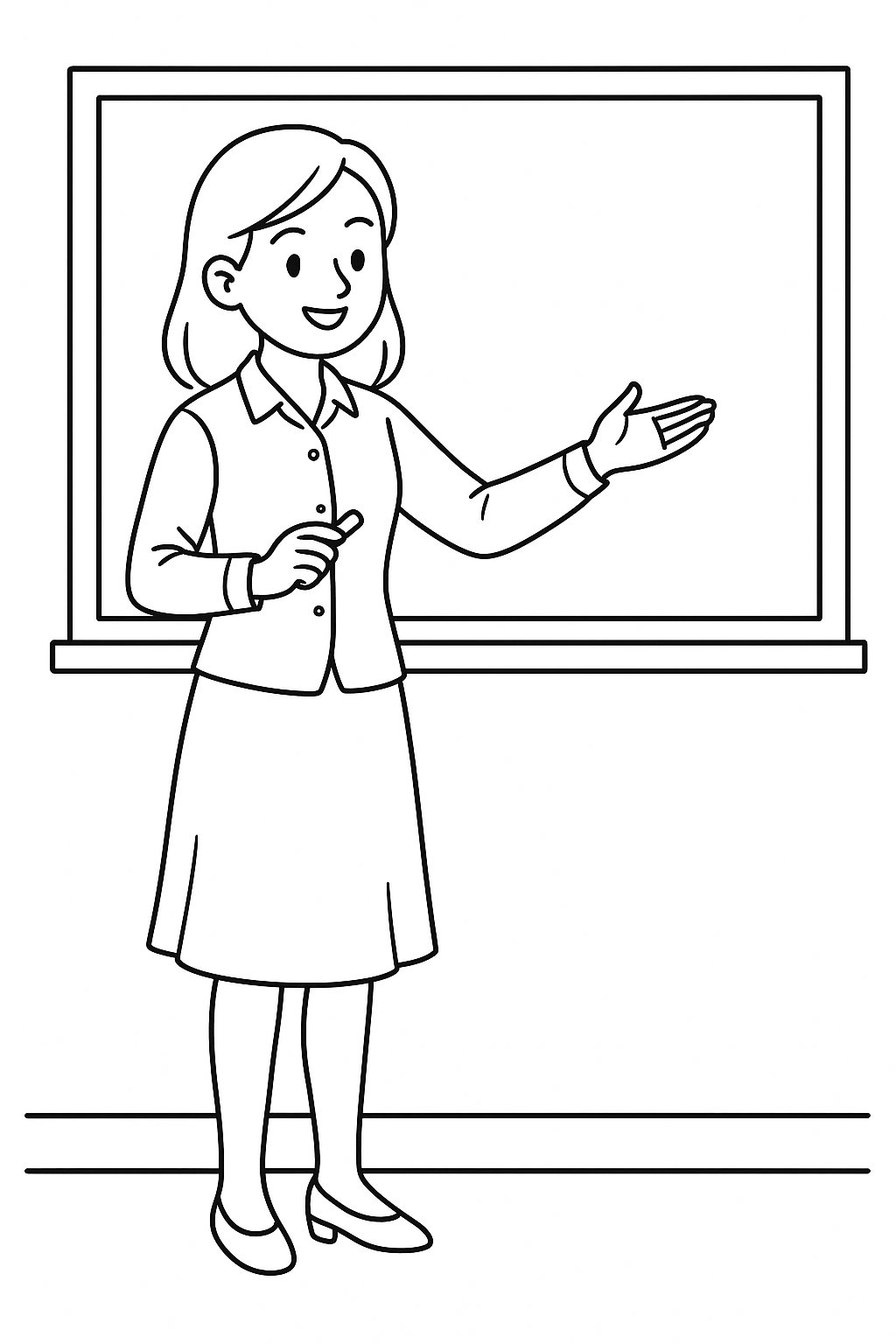 Cô giáo trên bục giảng