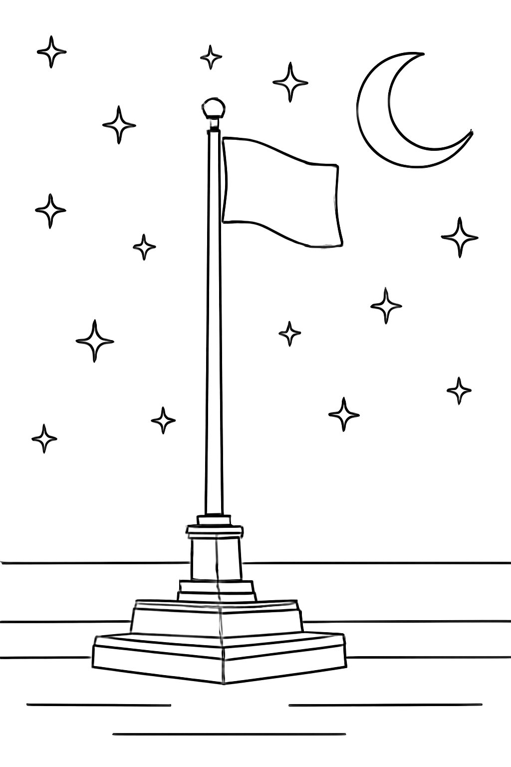 Cột Cờ Đêm Trăng