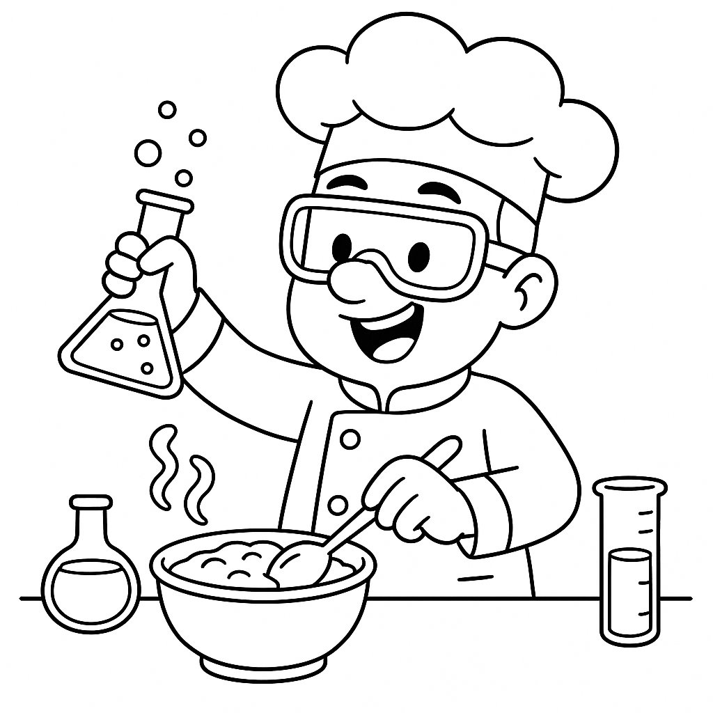 Tranh tô màu đầu bếp cho bé 2025