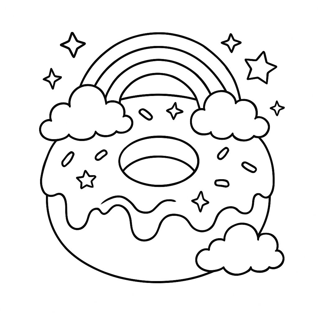 Tô màu bánh donut cho bé 2025