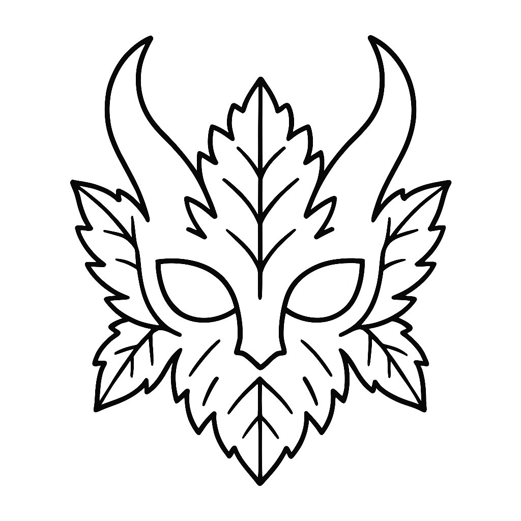 Mặt nạ Halloween bằng giấy tô màu cho bé 2025 –