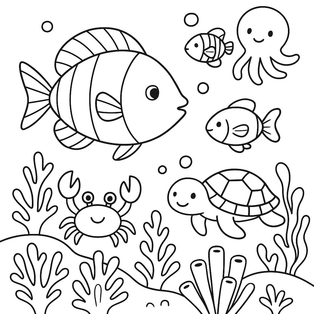 Hình chưa tô màu cho bé 2025 –  miễn phí