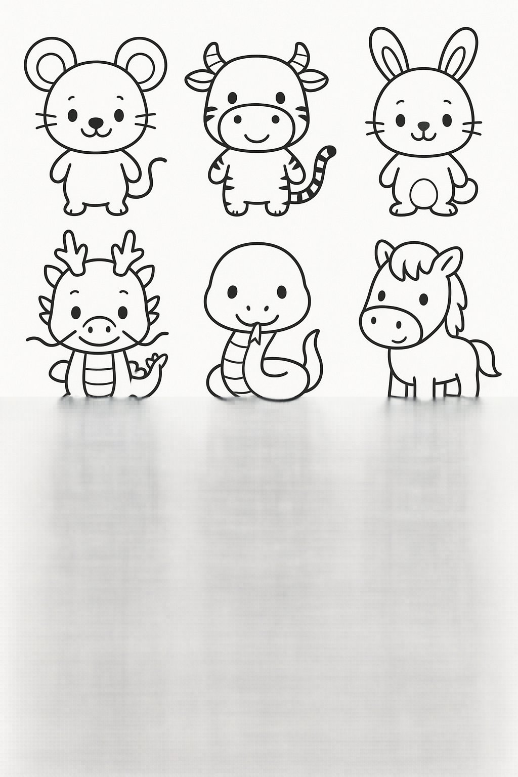 Tô màu 12 con giáp dễ thương cho bé