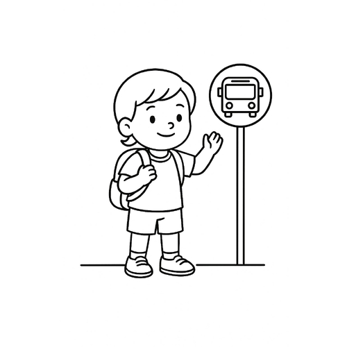 Tranh tô màu bé đi học cho bé 2025 –