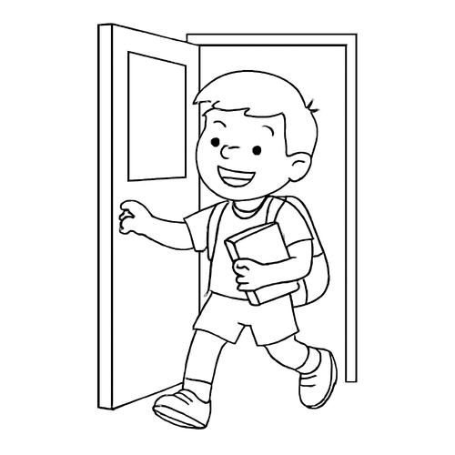 Tranh tô màu bé đi học cho bé 2025 –