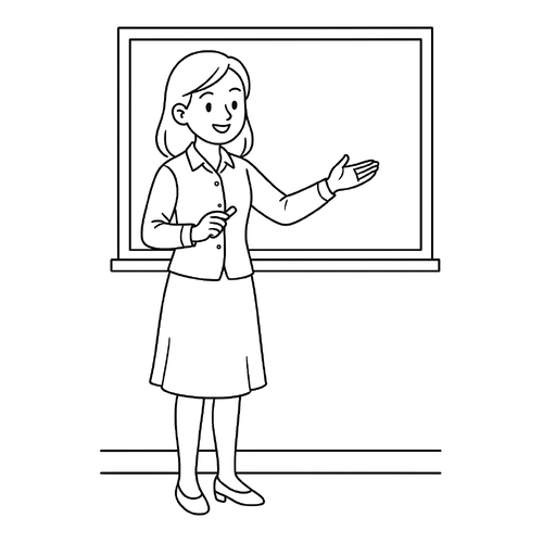 Tô màu chân dung cô giáo 2025 - Tranh tô màu cho bé tải PDF