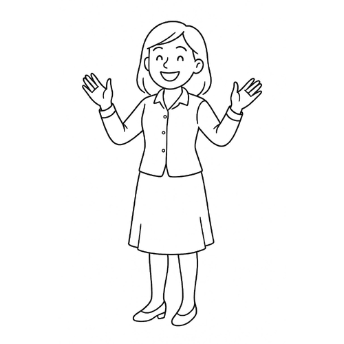 Tô màu chân dung cô giáo 2025 - Tranh tô màu cho bé tải PDF