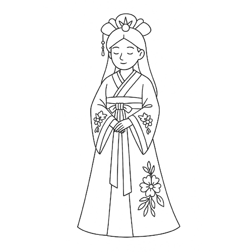 Tranh tô màu công chúa cho bé đẹp dễ thương