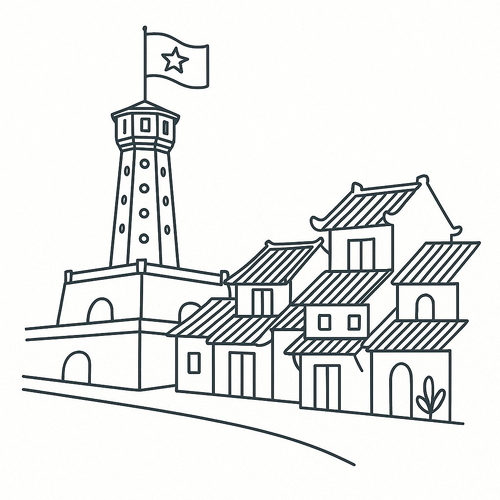 Tranh tô màu cột cờ Hà Nội cho bé 2025 –