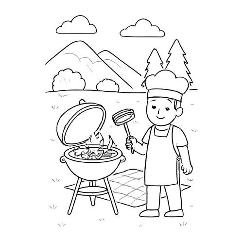 Tranh tô màu đầu bếp cho bé 2025