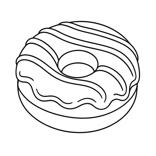 Tô màu bánh donut cho bé 2025