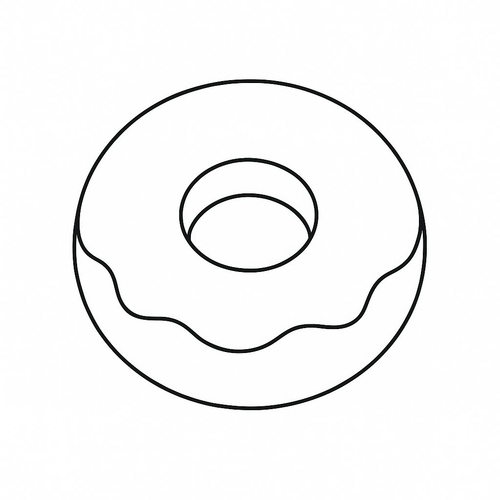 Tô màu bánh donut cho bé 2025