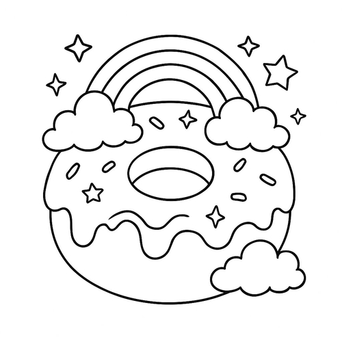 Tô màu bánh donut cho bé 2025