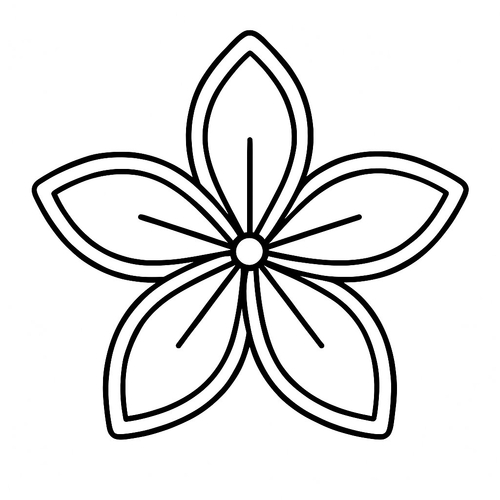 Hoa 5 cánh tô màu cho bé 2025 - Hình tô màu PDF