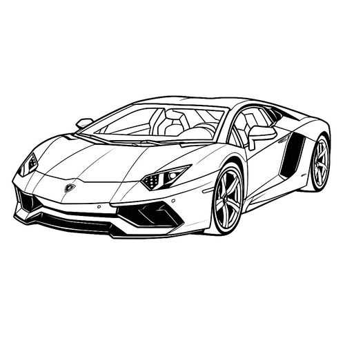 Tranh tô màu xe Lamborghini cực ngầu 2025 bé cực thích