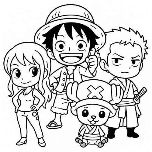 Tranh tô màu One Piece cho bé 2025 | Hình tô màu PDF