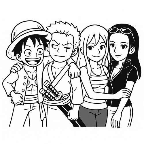 Tranh tô màu One Piece cho bé 2025 | Hình tô màu PDF