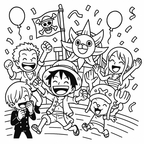 Tranh tô màu One Piece cho bé 2025 | Hình tô màu PDF