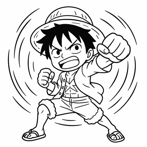 Tranh tô màu One Piece cho bé 2025 | Hình tô màu PDF