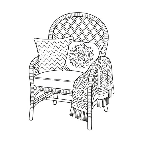 Tranh tô màu cái ghế cho bé 2025 - Hình tô màu PDF dễ thương