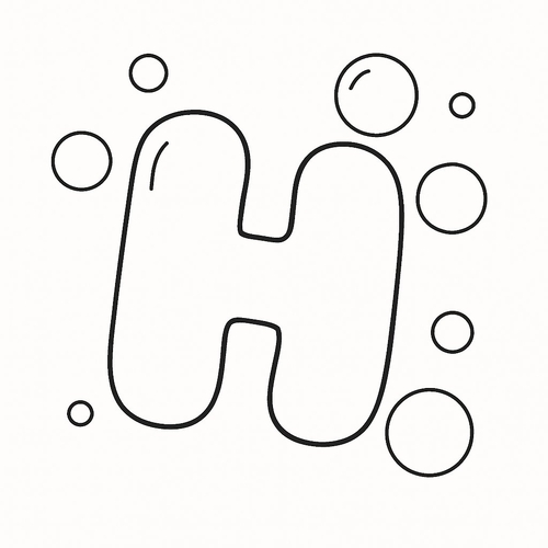 Tô màu chữ H cho bé 2025 - Tranh &amp; PDF miễn phí