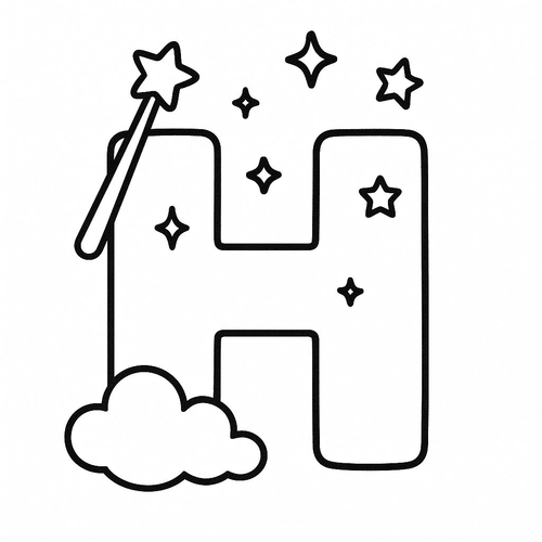 Tô màu chữ H cho bé 2025 - Tranh &amp; PDF miễn phí