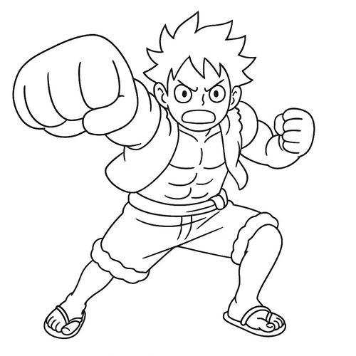 Tranh Tô Màu Luffy Gear 4 Cho Bé Năm 2025 - Miễn Phí