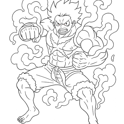 Tranh Tô Màu Luffy Gear 4 Cho Bé Năm 2025 - Miễn Phí