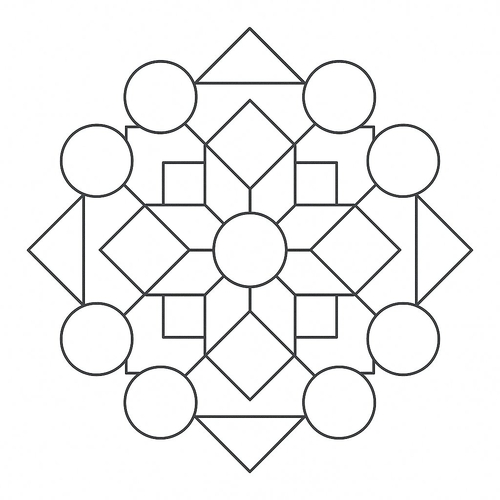 Tranh tô màu hình khối cho bé 2025 – tải PDF miễn phí