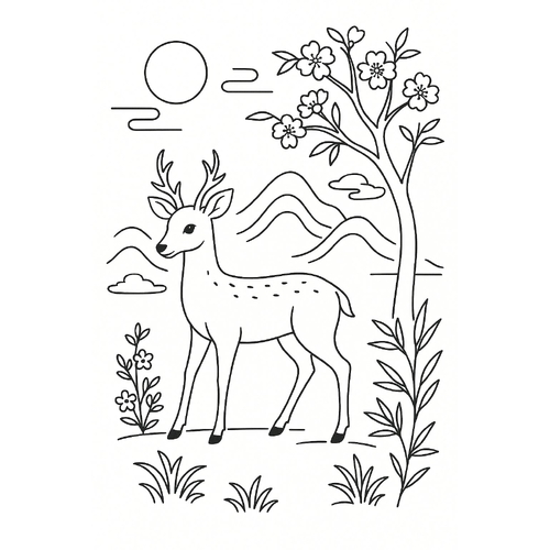 Tranh Tô Màu Con Nai Cho Bé - Sáng Tạo Năm 2025