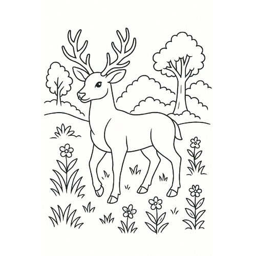 Tranh Tô Màu Con Nai Cho Bé - Sáng Tạo Năm 2025