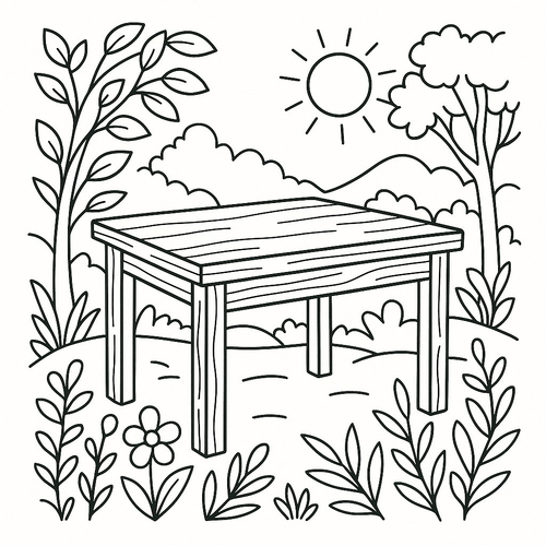 Tô màu cái bàn cho bé 2025 - Tranh &amp; PDF miễn phí