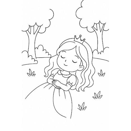 Tranh tô màu công chúa ngủ trong rừng cho bé 2025 - PDF dễ tải