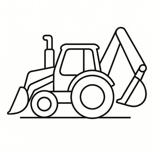 Tô màu máy xúc cho bé 2025 - Hình và PDF sinh động