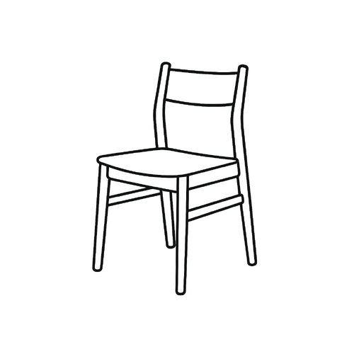 Tranh tô màu cái ghế cho bé 2025 - Hình tô màu PDF dễ thương