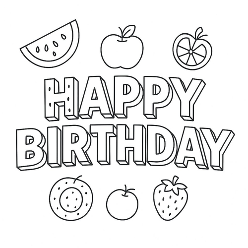 Chữ Happy Birthday Tô Màu Cho Bé - Năm 2025