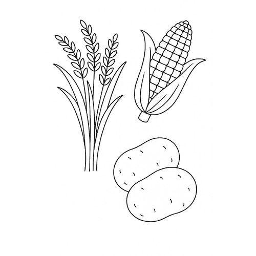 Tranh tô màu sản phẩm nghề nông cho bé 2025