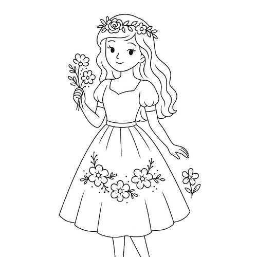 Tranh tô màu thiết kế thời trang cho bé 2025