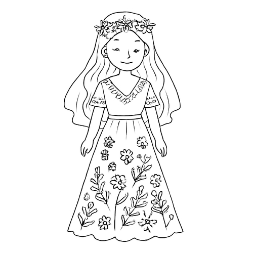 Tranh tô màu váy cưới cho bé 2025