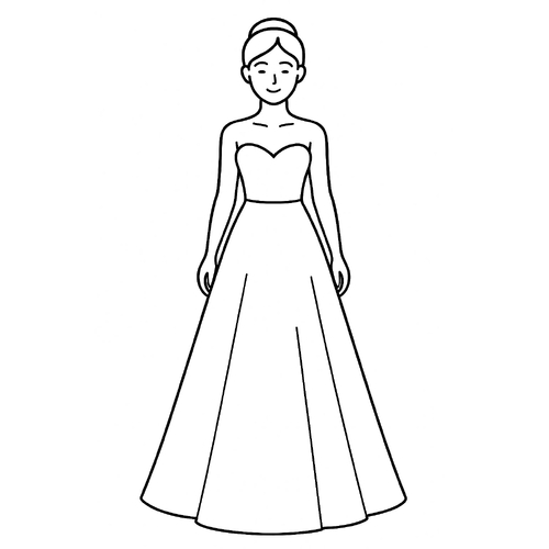Tranh tô màu váy cưới cho bé 2025