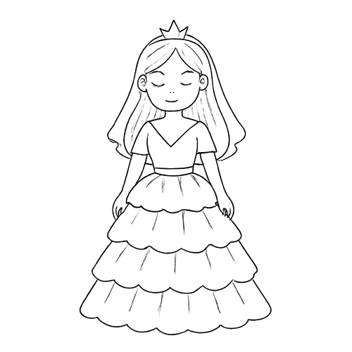 Tranh tô màu váy cưới cho bé 2025