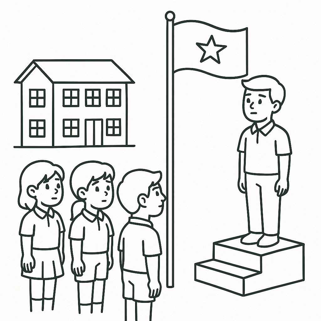 Cảnh lễ chào cờ